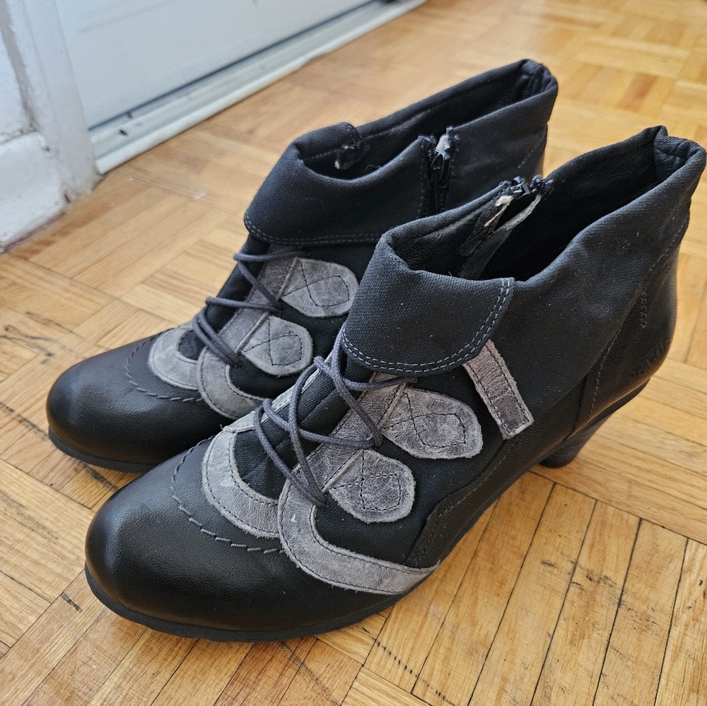 DKode leather booties, boots, avantgarde
